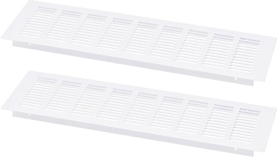 Allecto plus Luchtroosterafdekking voor schoenenkast en kledingkast Wit Rooster 400 x 80 mm