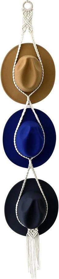 Allecto plus Macrame Hoed Rack Houder Muur Opknoping voor Brede Rand Hoeden Boho Stijl Organizer en Opslag ModelRenderer