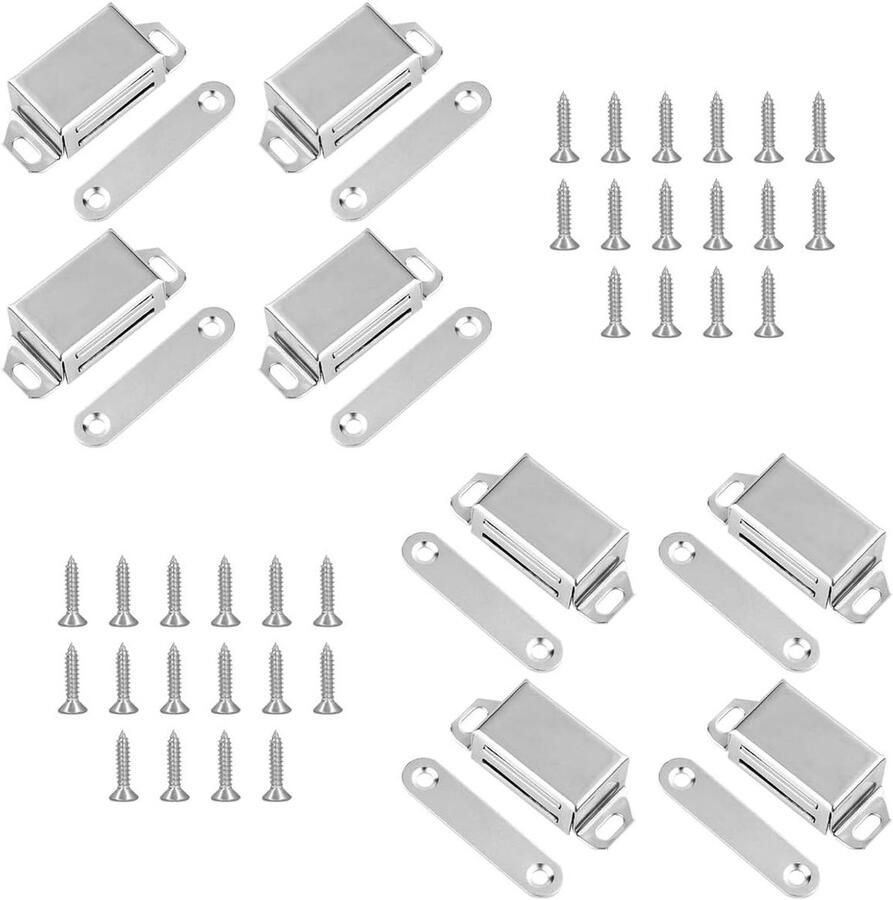 Allecto Plus Magneetsluiters 8 stuks voor kastdeur keuken badkamer kledingkast Sterke deurmagneet Balkondeur magneet Veiligheidssluiting