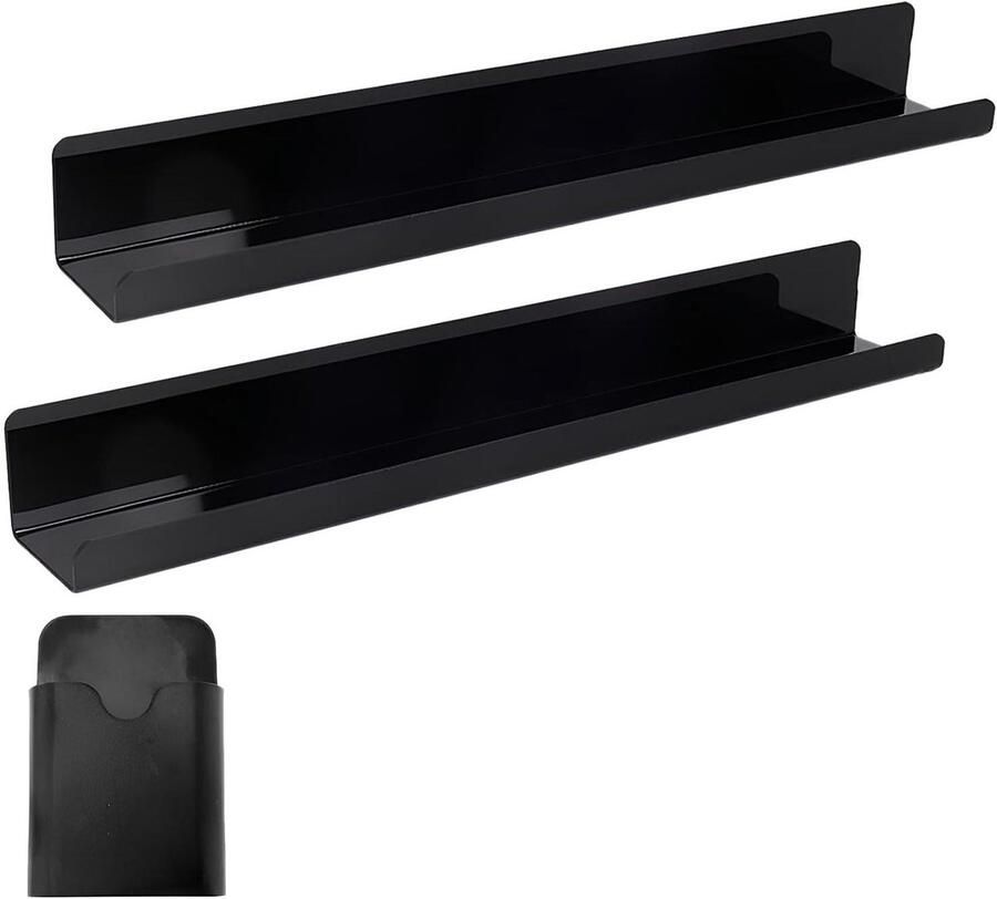 Allecto Plus Magnetische planken en boekenkasten set Zwevend design Acryl Herbruikbaar Inclusief houders en pennenzak Voor whiteboard of koelkast