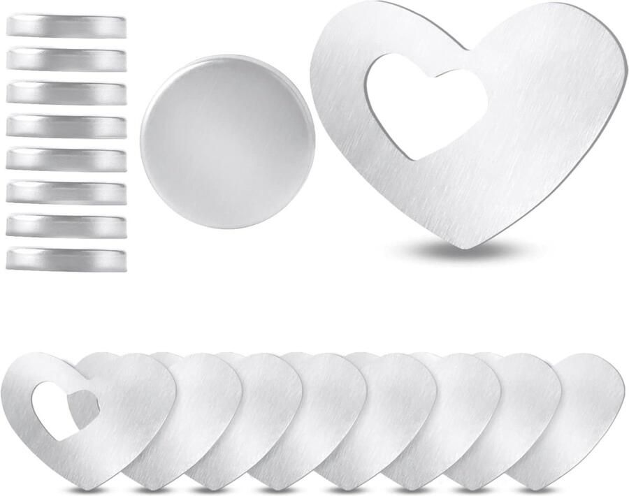 Goodivery Verpakking van 8 magnetische tafelkleedgewichten extra zware magnetische tafelkleedhouder tafelkleedgewichten met hartpatroon van roestvrij staal voor tafelkleedgordijnen