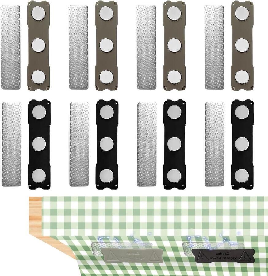 Allecto Plus Magnetische Tafelkleedklemmen voor Buiten Set van 8 stuks Tafelkleedclips voor Eettafel Afdekking Feest Restaurant Camping Camper