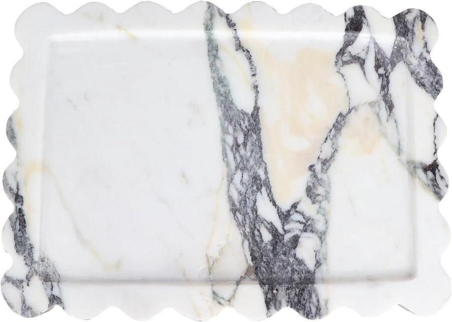 Allecto Plus Marmeren Dienblad Calacatta Altviool 28 x 20cm Decoratief Dienblad voor Dressoir Parfumaccessoires