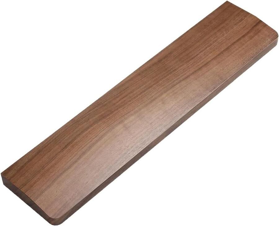 Allecto plus Massief Houten Polssteun voor Kantoor en Games Antislip en Ergonomisch Zwarte Walnoot 60 Sleutels (30 cm) Pijnverlichting