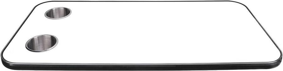 Allecto plus Massief Houten RV Tafelblad 800x400 mm met Bekerhouders voor Bootjacht en Camperdek Wit Ideaal voor Werkactiviteiten en Eten