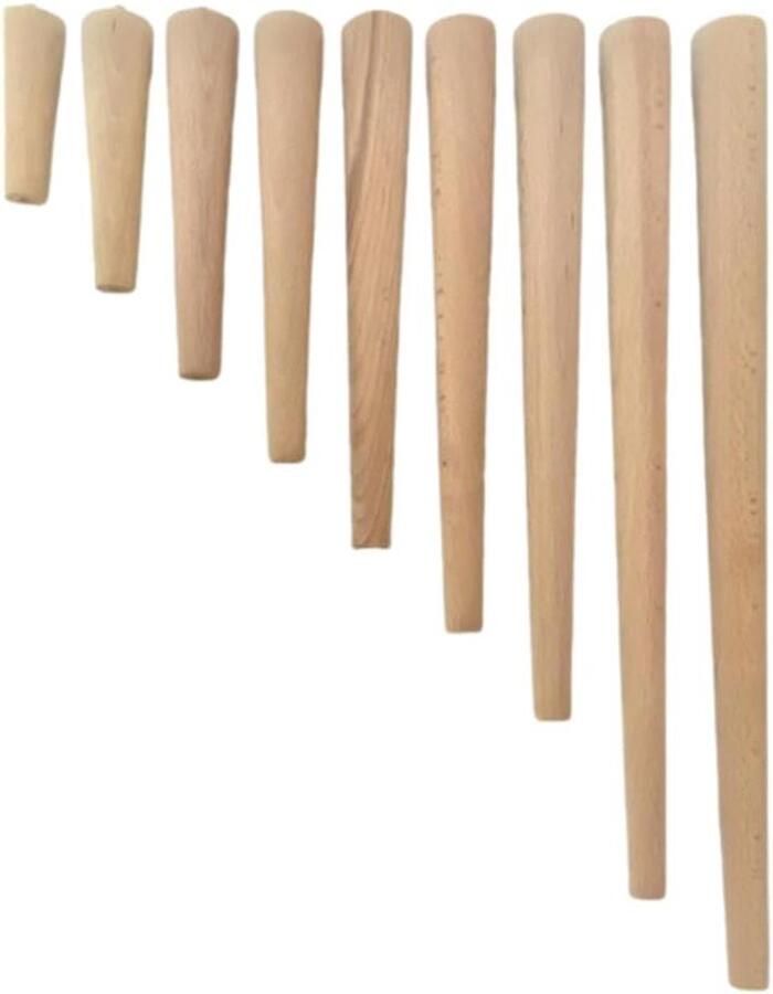 Allecto plus Massief Natuurlijk Houten Tafelpoten voor Eettafel Salontafel Bureau Set van 4 Beuken Natuur Verschillende Maten 20 cm