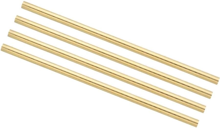 Allecto plus Massieve messing stangen (9 mm) 4 stuks 224 mm Messing materiaal Ronde staaf Messing grepen pin DIY handwerk Modelvliegtuig 9 inch