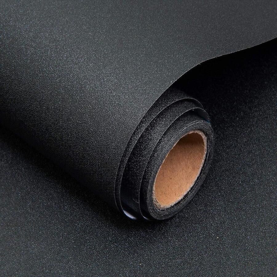 Allecto plus Mat Zwart Zelfklevend Plakfolie 40x600 cm Meubelfolie voor keukenkasten tafelbladen en wanden Waterdicht en decoratief