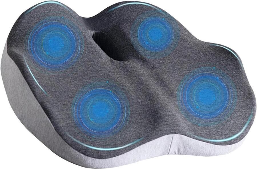 Inovra Plus Ergonomisch stuitbeen kussen voor bureaustoel auto en rolstoel Traagschuim zitkussen ter verlichting van staartbeen ischias en rugpijn