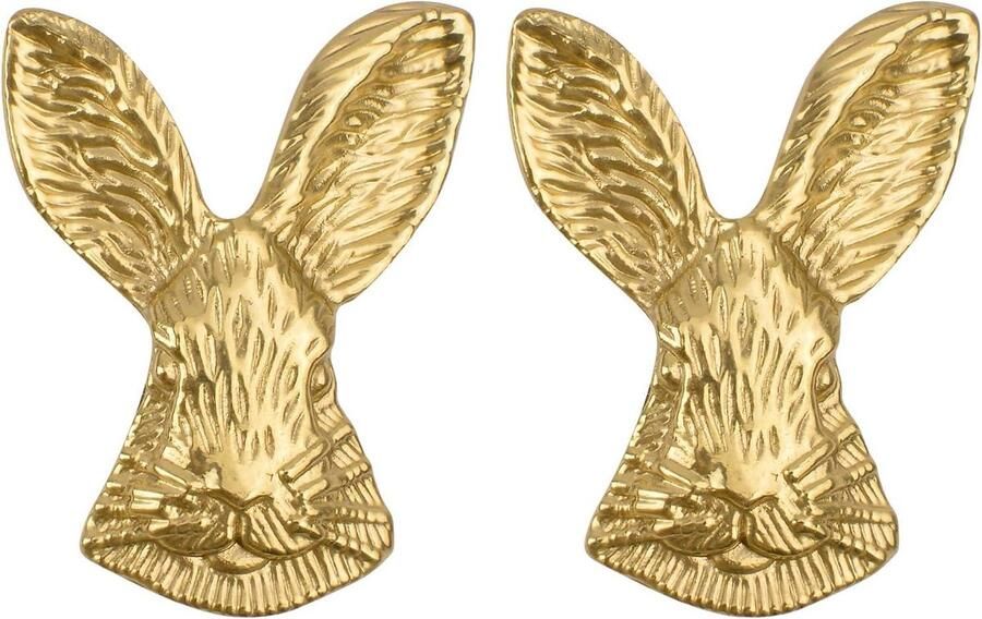 Allecto Premium Messing konijnenknoppen Moderne minimalistische vorm Massief messing Decoratieve keukenkast knoppen Ladeknoppen met konijnenkop vorm 2 stuks