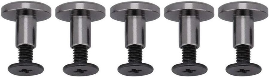 Allecto plus Messing ronde knop sleufschroeven voor DIY leer ambacht 8mm Set van 20 Bindschroeven klinknagels