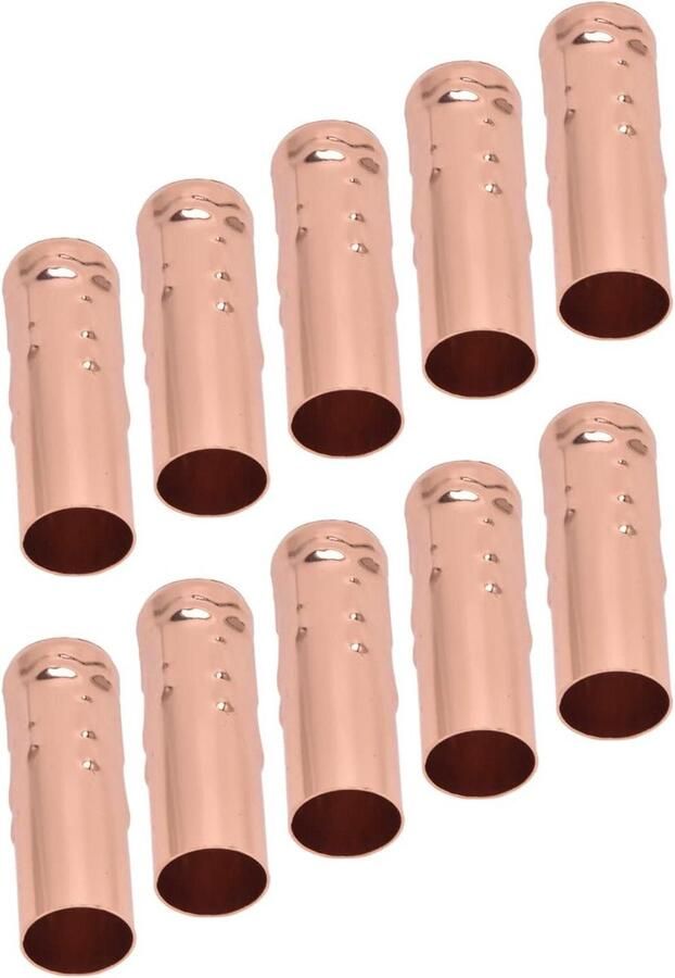 Allecto Plus Metalen Buis voor Kaarshouder Set van 10 Lampvoet Rose goud E14 Kaars Lamphouder