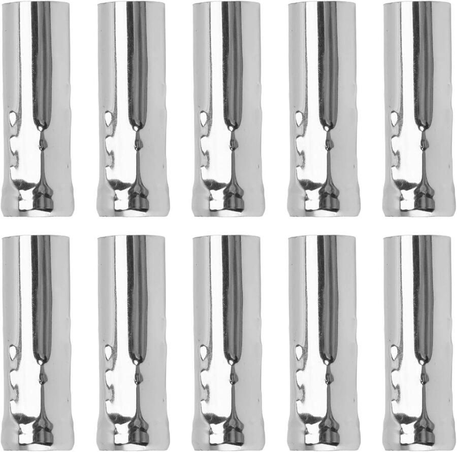 Allecto plus Metalen Kaars Socket Covers E14 Kandelaar Base Buis Kroonluchter Thuis Verlichting DIY (chroom) met 10 stuks