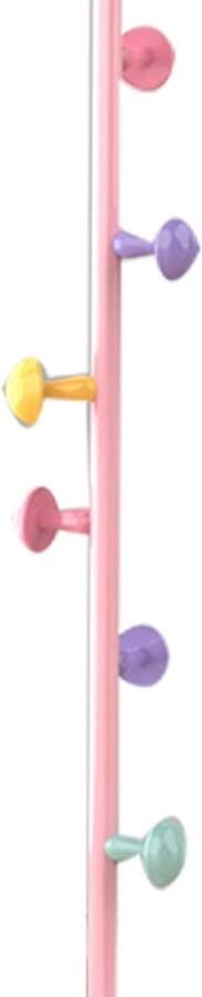 Allecto plus Metalen Kapstok Standaard met 7 Haken en Afneembare Staande Kleerhanger Vrijstaande Kapstok voor Slaapkamer Woonkamer en Kantoor Sprookjesroze 167cm