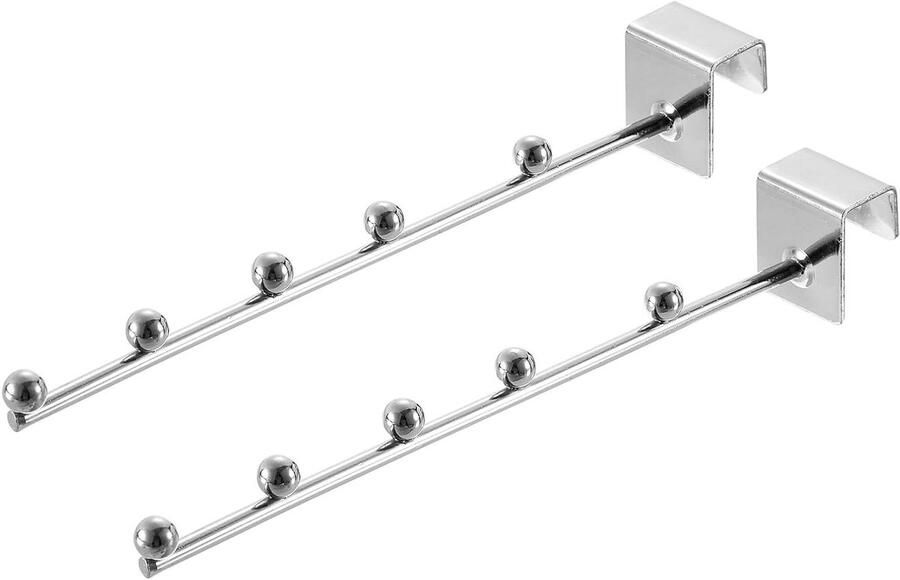 Allecto plus Metalen kledinghaken 20 cm 5 ballen Wandhaken en kleerhangers Kledingstandaard voor thuis en winkel Zilver