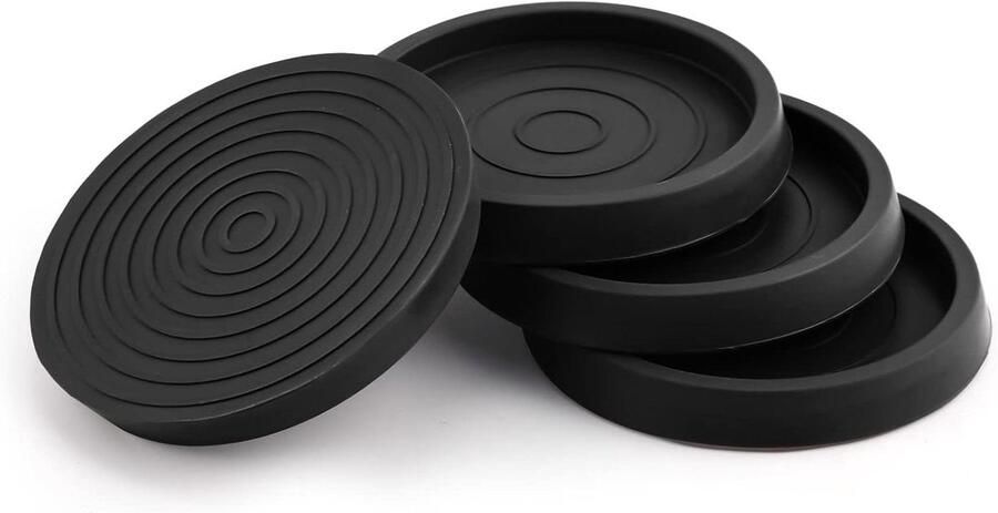 Allecto plus Meubel Been Beschermers Set van 4 6 4cm Ronde Rubberen Meubelonderzetters voor Vloerbescherming Stoelpoot Beschermers Zwart Geschikt voor Bed Kast Bank Stoel Tafel Piano