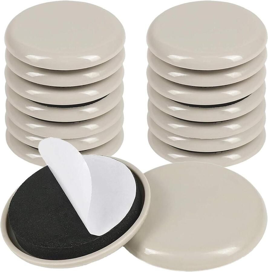 Allecto Plus Meubelglijders 16 x 50mm voor Tapijt en Harde Vloeren Herbruikbare Vloerbeschermers Zwaarbelastend Gemakkelijk te Verplaatsen