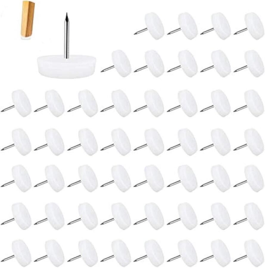 Allecto plus Meubelglijders 50 stuks met nagels 5mm dikte Ø 20mm Stoel & Tafelpoten Bescherming