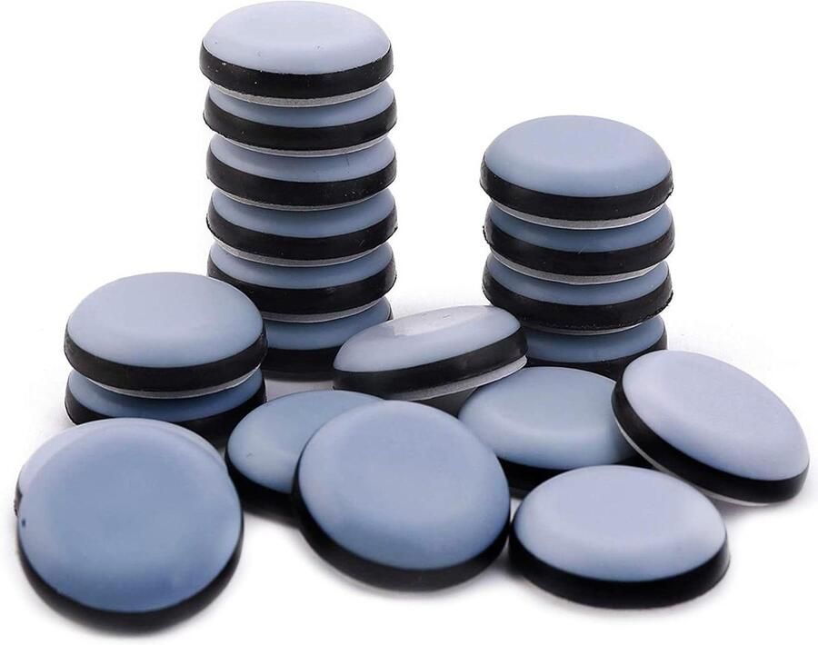 Allecto plus Meubelglijders set van 16 stuks Zelfklevende teflonglijders Rond Stoelglijders voor stoel bank kantoor en tafel Stoel (25 mm) Beschermvilt Interieuraccessoires