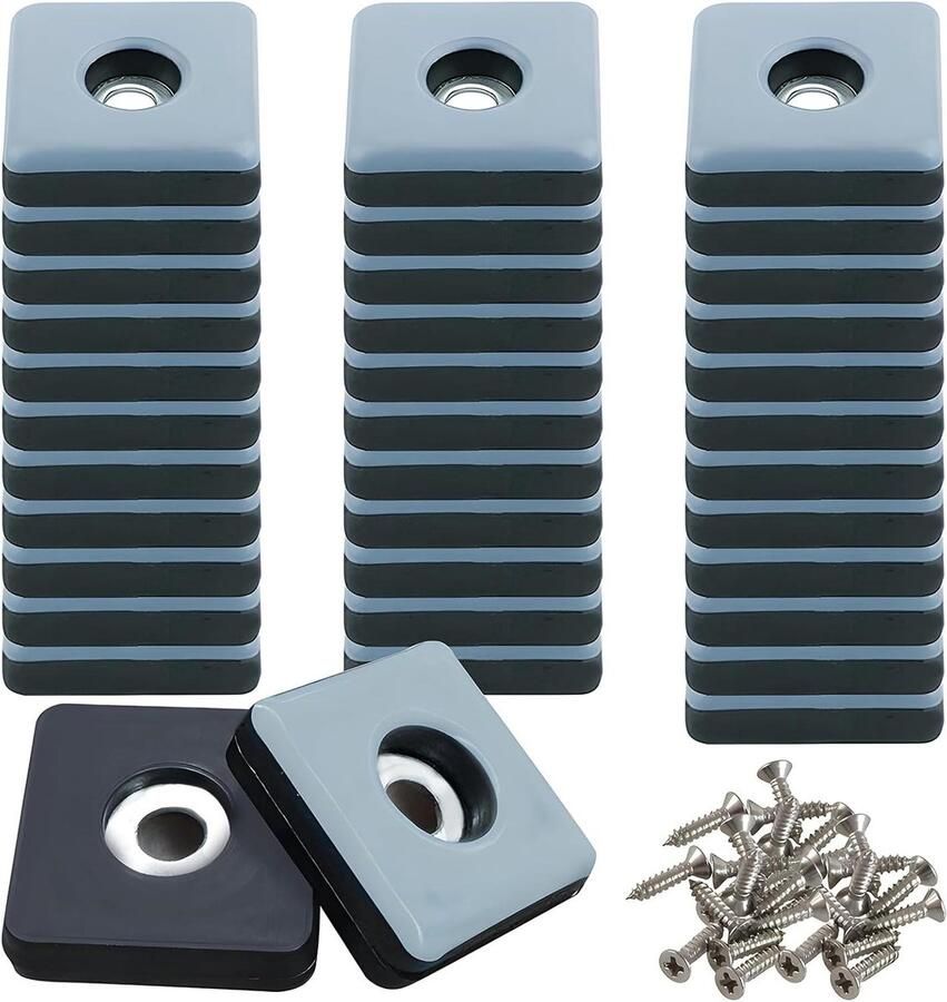 Allecto Plus Meubelglijders Teflon 25 mm Set van 36 stuks met Schroeven Vloer- en Meubelbescherming