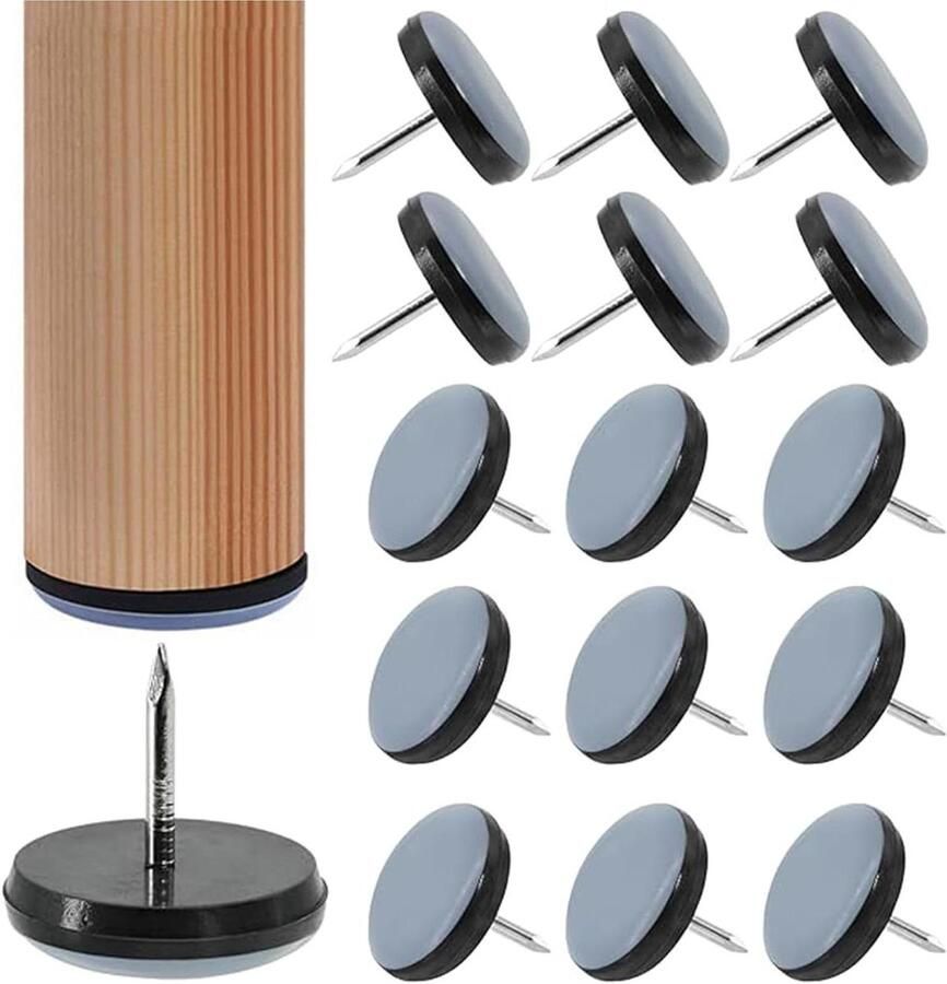 Allecto plus Meubelglijders van teflon voor ronde meubels Ø 22 mm Stoelbescherming 30 stuks