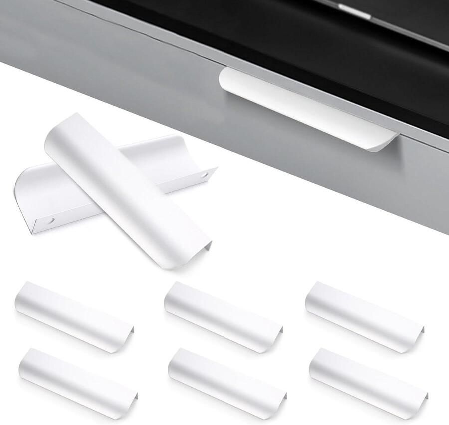 Allecto Plus Meubelgrepen 150 mm Verborgen Ladehandgrepen Aluminium Legering Keukenkastgrepen Deurgrepen Meubelgat Afstand 128 mm Boorgat Afstand inclusief Schroeven