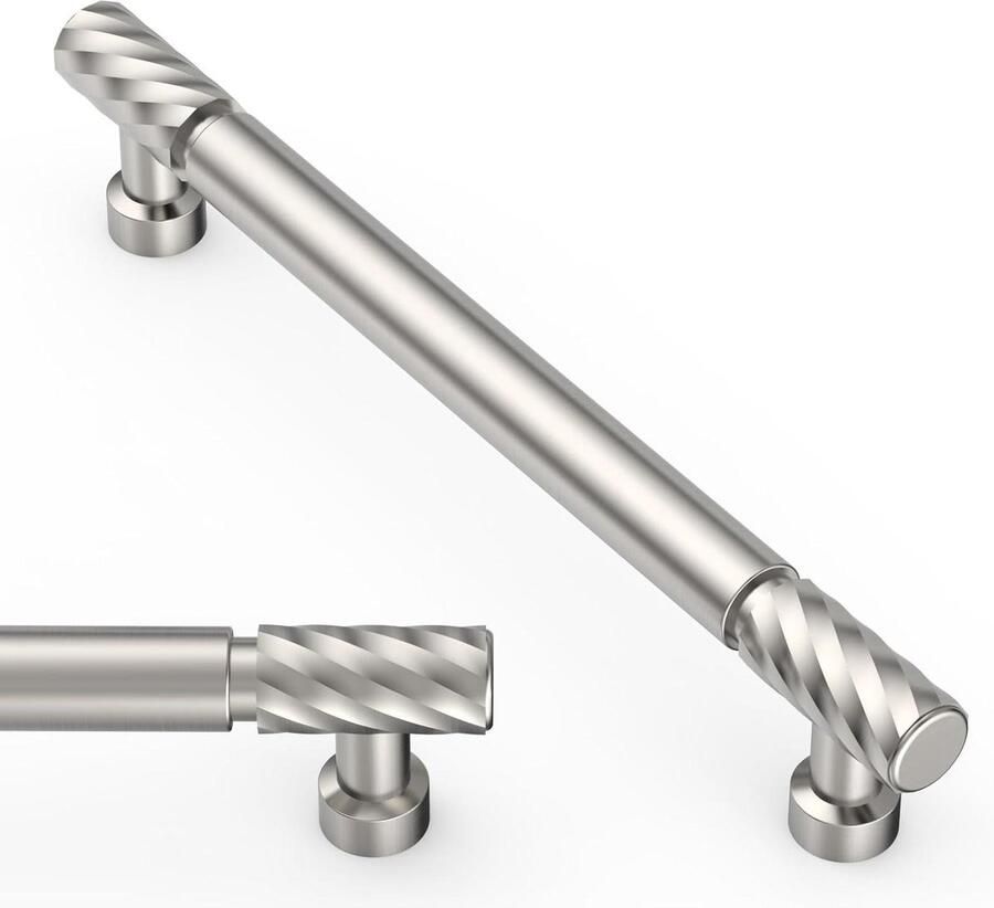 Allecto plus Meubelgrepen 160 mm gatafstand Set van 10 stuks Nikkel geborsteld Geschikt voor keukenkastjes lades en deuren