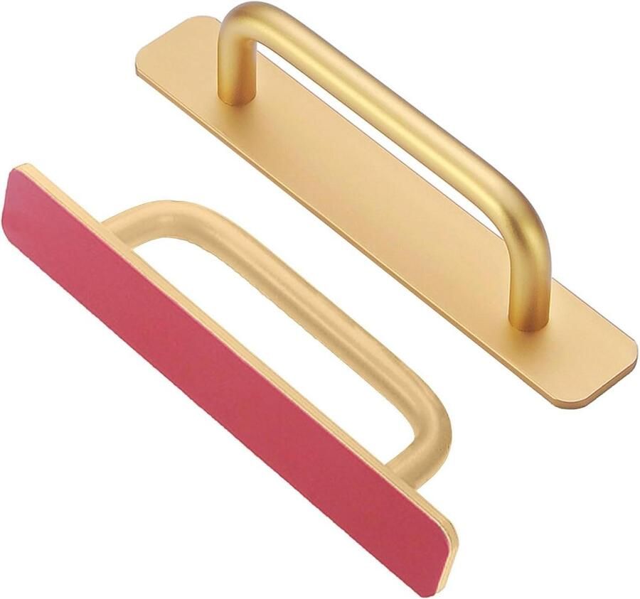 Allecto Plus Meubelgrepen 2 handgrepen voor keukenkasten Goud Voor keuken slaapkamer badkamer en kantoor Eenvoudige montage