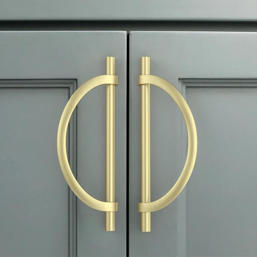 Allecto plus Meubelgrepen in goud met gatafstand van 160 mm set van 6 stuks