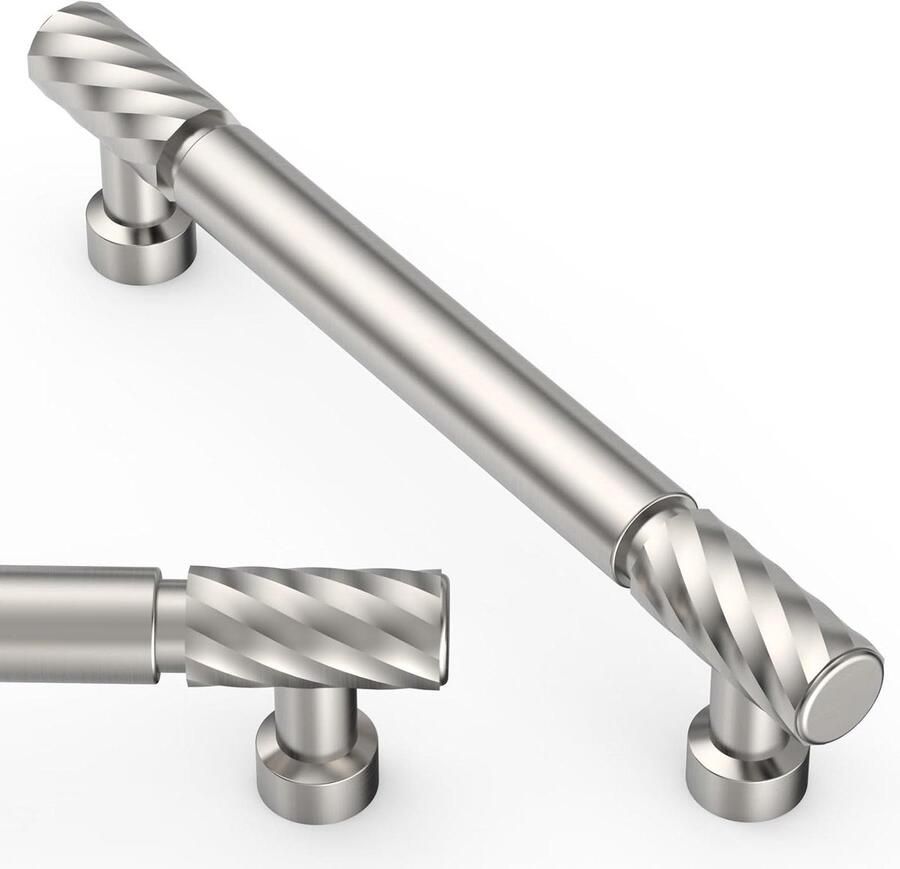 Allecto Plus Meubelgrepen set van 10 stuks nikkel gatafstand 128 mm keukenkasten accessoires ladegrepen kledingkast UK0075