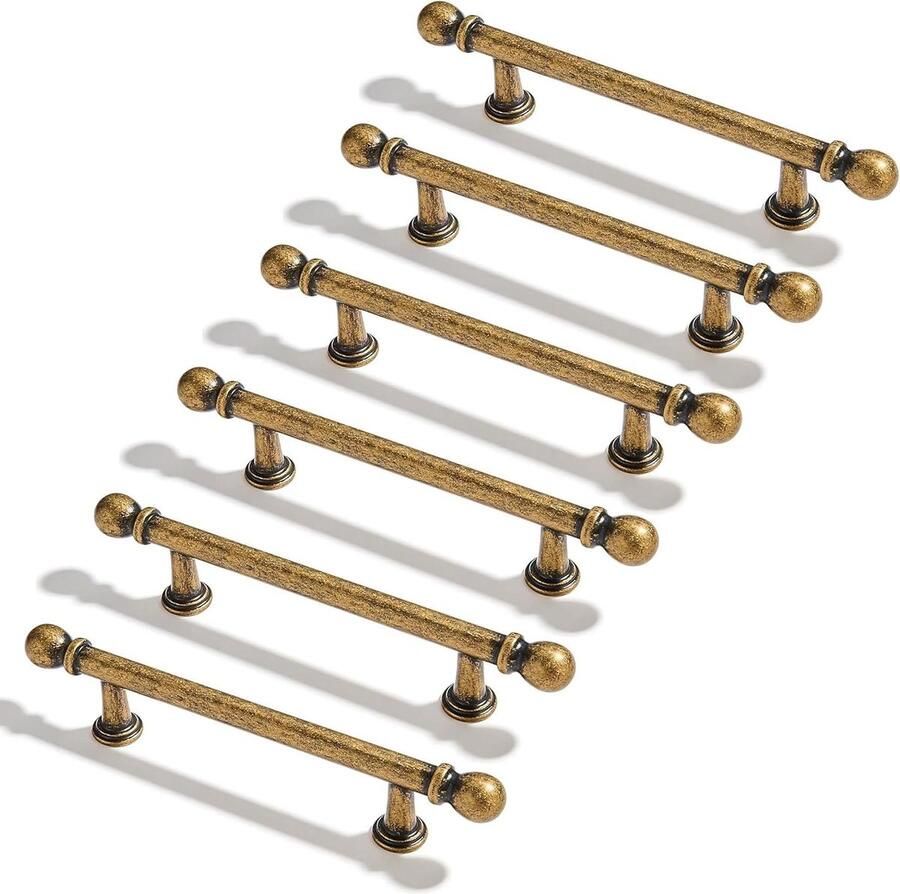 Allecto Plus Meubelgrepen Set van 6 Vintage Kastgrepen Keuken Antieke Meubelgrepen 96mm Center tot Center