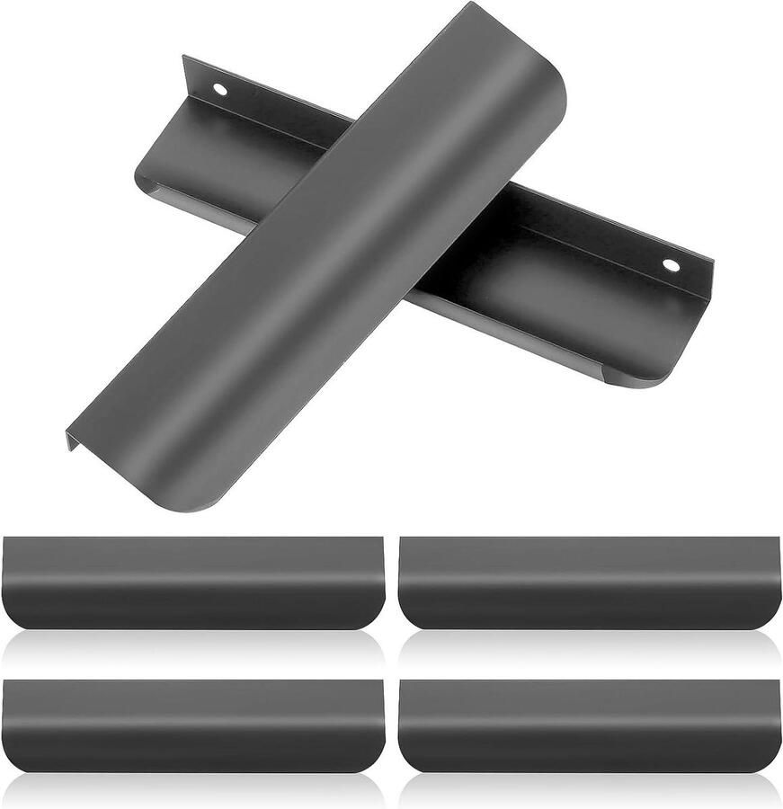 Allecto plus Meubelgrepen voor keukenkasten 6 stuks grijs met schroeven