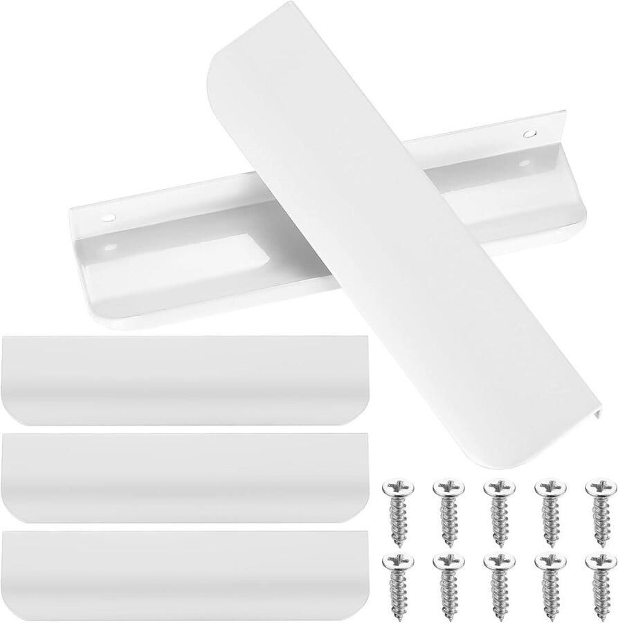 Allecto Plus Meubelgrepen Wit 150mm Kastgrepen Aluminiumlegering Keukengrepen Garderobe Deurhandvatten Ladehandvatten met Schroeven 5-pack