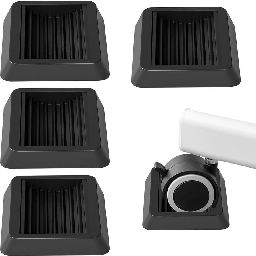 Allecto Plus Meubelonderzetters 4 stuks antislip meubelwielen stopper rubberen pianoonderzetters voor vloerbescherming stille wielkussens banken bed