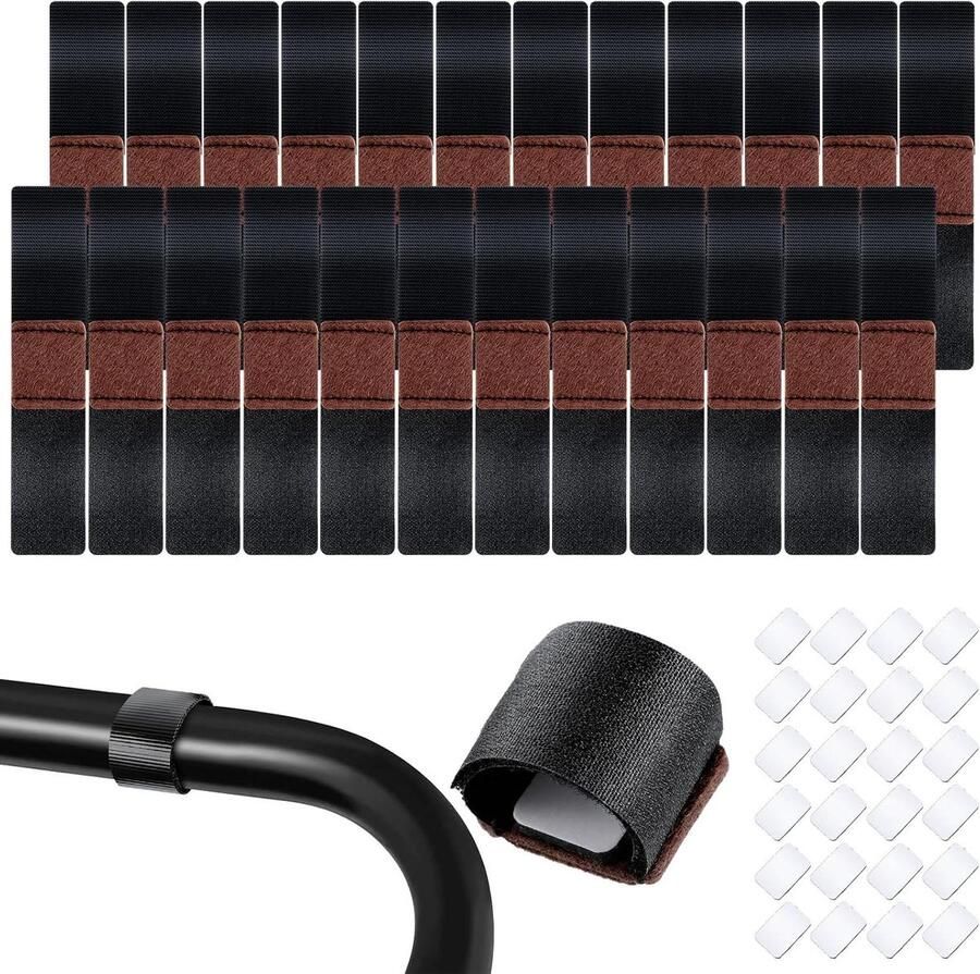 Allecto Plus Meubelviltdoppen met klittenbandsluiting Stoelpootbeschermers Vloerbeschermers Geluiddempend Set van 24 stuks