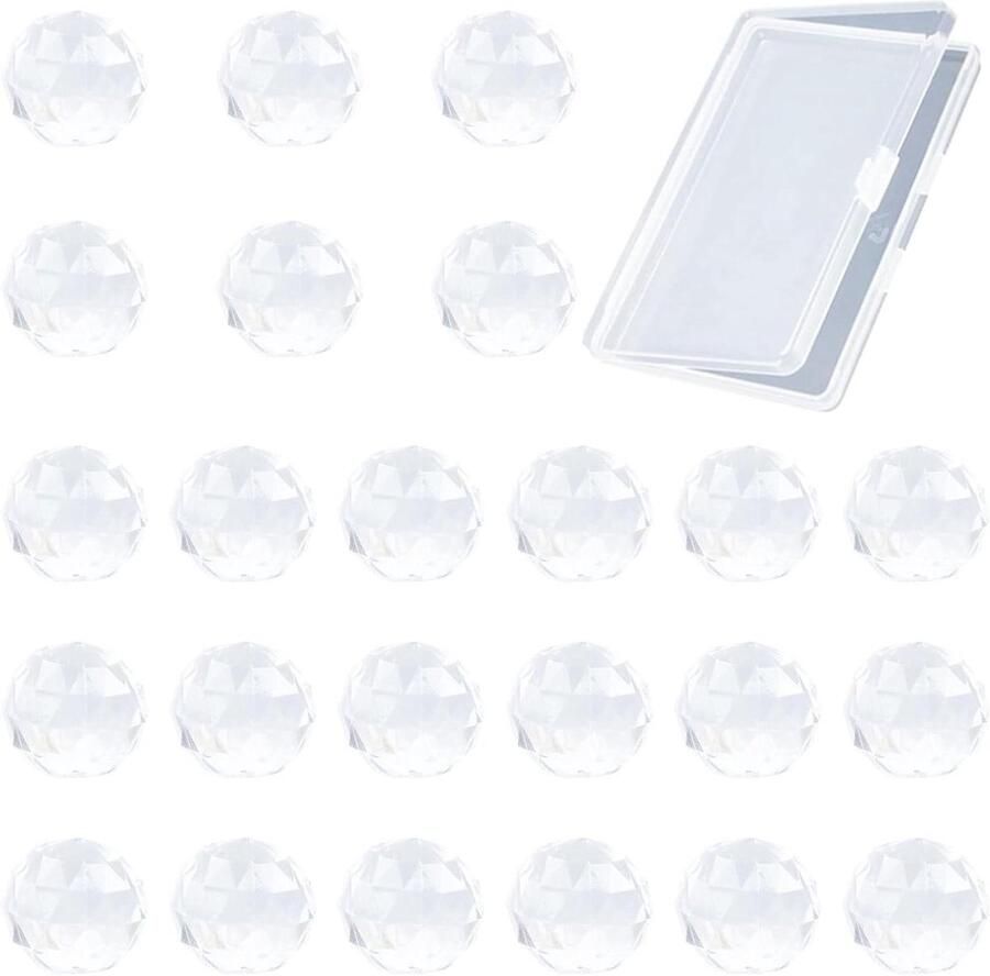 Allecto plus Mini Acryl Knoppen Set 24 stuks zelfklevende Dressoir Lade Knoppen Transparant Handgrepen voor Spiegelkast Geschenkdoos 16 mm Diameter