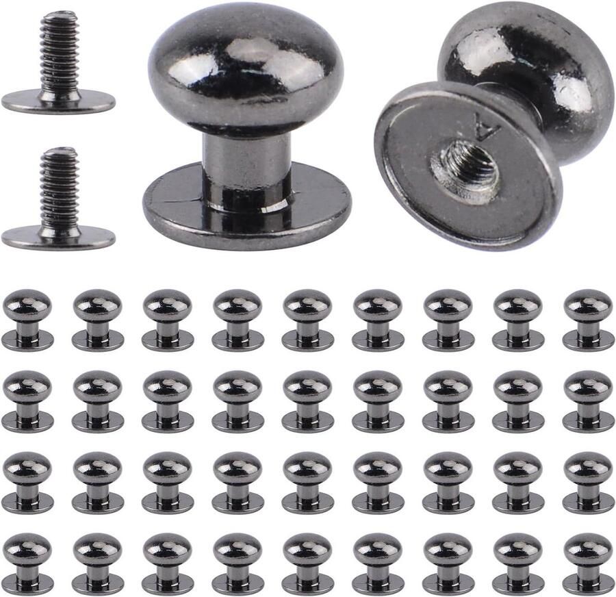 Allecto plus Mini lade trekt 36 stuks kleine knoppen voor juwelendoos Set van enkele gat knoppen met schroeven geschikt voor spiegelkasten houten dozen en andere kleine meubels zwart