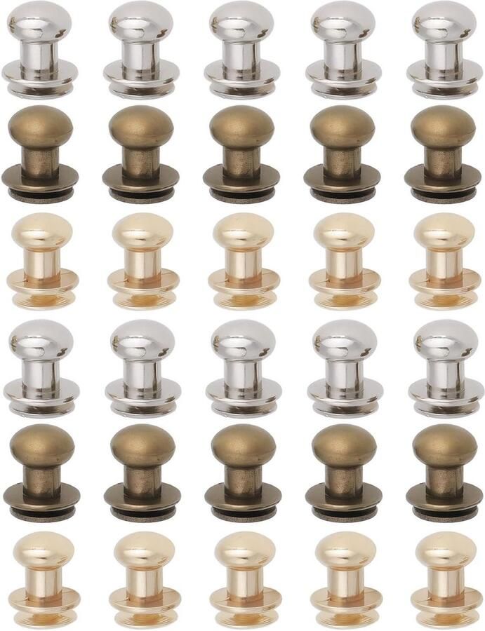 Allecto Plus Mini-ladeknoppen 30 stuks Meubelaccessoires voor kasten en lades Decoratieve knoppen Zilver brons goud