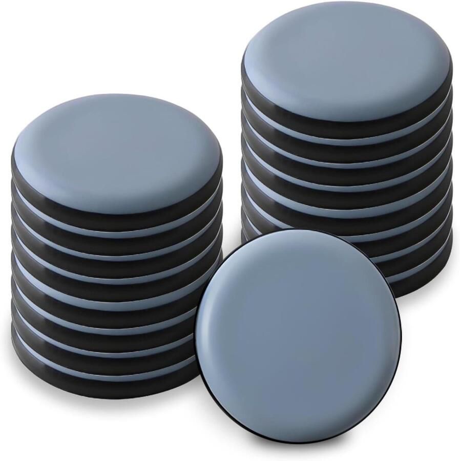 Allecto Plus Möbelgleiter Set 16 stuks Rond PTFE Teflon 30 mm Zelfklevende Meubelpads voor soepel verplaatsen op gladde vloeren en tapijten