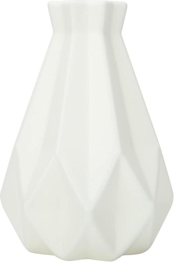 Allecto Plus Moderne geometrische kunststof vaas voor thuisdecoratie woonkamer tafel breukvast plastic bloemenvaas