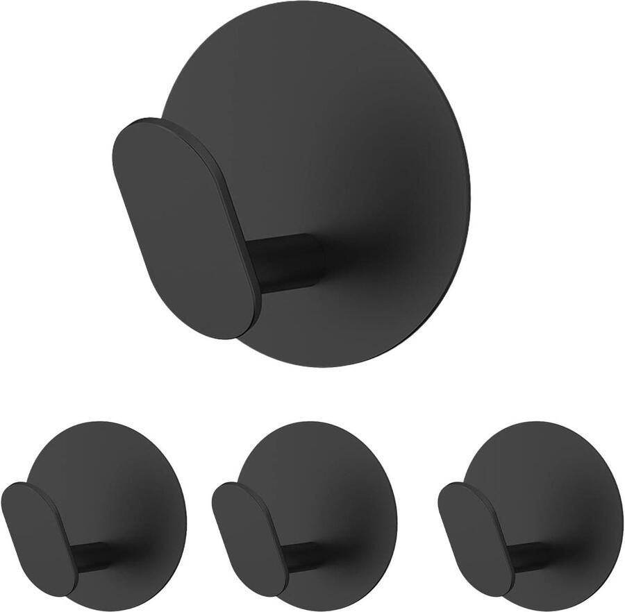 Allecto Plus Moderne Mantelhaken voor Badkamer en Slaapkamer Set van 4 Stuks Zware Kledinghaak voor Deur of Kast