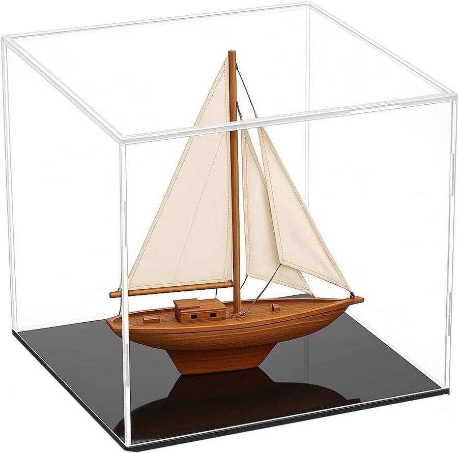 Allecto Plus Montage werkblad acryl stofdichte box vitrine voor actiefiguren en speelgoed Handig in elkaar zetten Bescherm je collectie met stijl