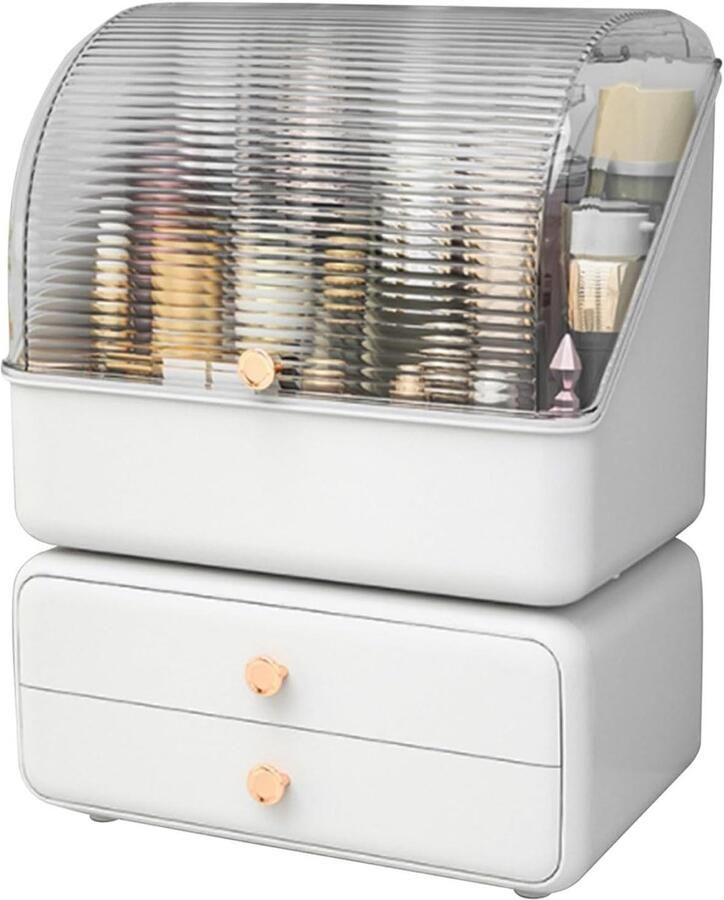 Allecto Plus Multifunctionele cosmetica opbergdozen met stapelbare lades voor badkamerorganisatie