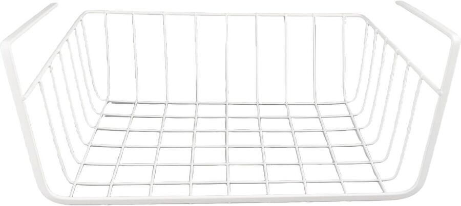 Allecto plus Multifunctionele Metalen Draad-Onderrekmand voor Kantooropslag Wit Groot formaat