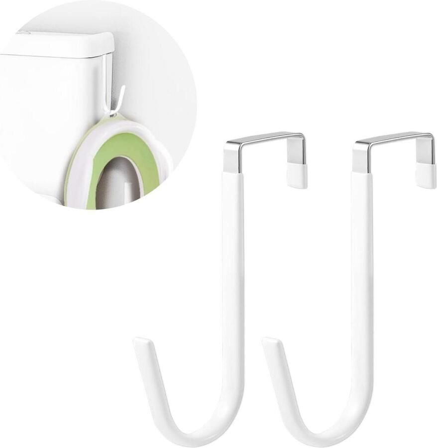 Allecto Plus Multifunctionele Z-Vormige Haken voor Toilet Tank Set van 2 Wit Geschikt voor Zindelijkheidstrainingstoel Toilettank Kledingkasten & Kasten