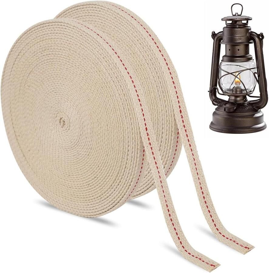 Allecto Plus Olielamp lont 10m 2 rollen 12mm katoen geschikt voor verschillende lantaarns en lampen