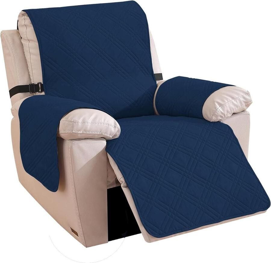 Allecto plus Omkeerbare Hoes Voor Fauteuil Universeel Stoelbeschermer Krasbestendige Relax Fauteuilbeschermer Berlijns Blauw + Grijsblauw