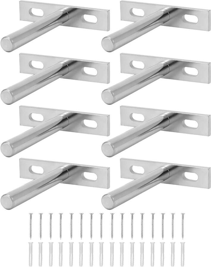 Allecto plus Onzichtbare plankbeugels 8 stuks Zwevende massief ijzeren beugels Wandmontage kastmeubilair decoratie