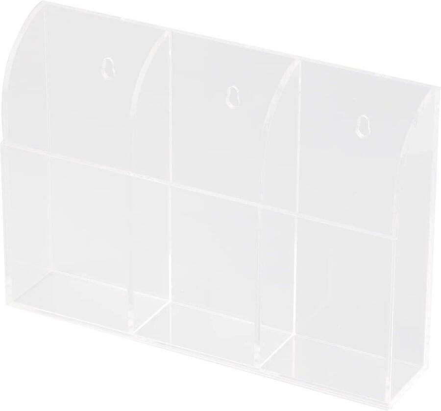 Allecto Plus Opbergbox voor afstandsbedieningen met drie vakken Organizer voor tv afstandsbedieningen