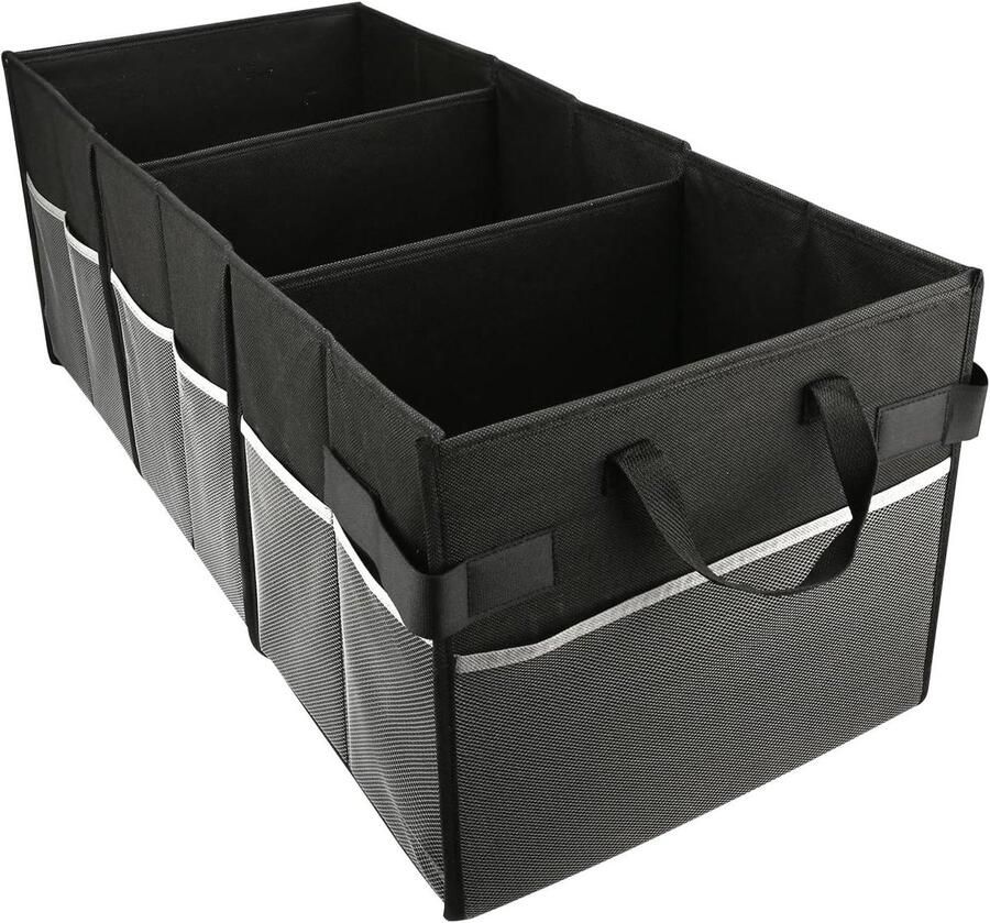 Allecto plus Opbergdoos met 3 roosters in zwart Garderobeorganizer voor kleding boeken en cosmetica 78 x 35 x 32 cm